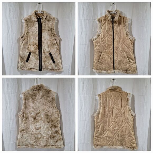 Casual Identity size medium tan brown reversible faux fur vest - Picture 1 of 8